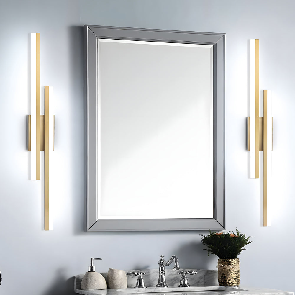 Modern 2-Light Linear LED Wall Lamp with 3-Step Dimming - Black/Gold Wall Sconce - Lighting > Wall Lights > Picture Lights - DINIBLO 