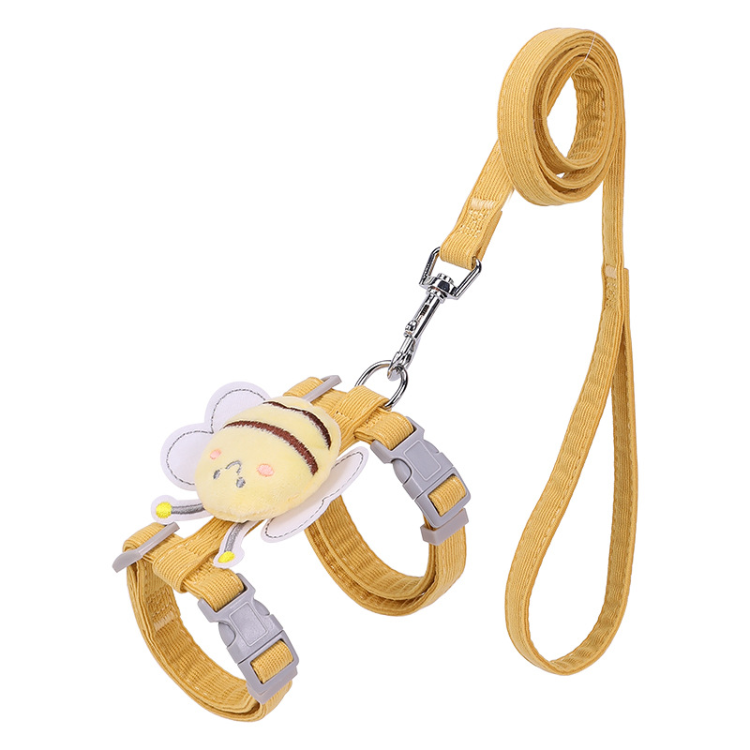 Cat Harness Leash Collar Set Adjustable Cartoon Bee - Pet Leashes - DINIBLO 