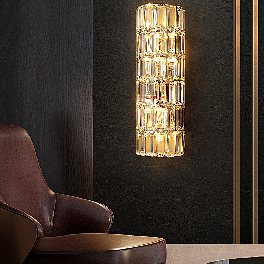 Round Rectangular Luxury Crystal Three Step Dimming Modern Wall Lamp - Lighting > Wall Lights > Wall sconces - DINIBLO 