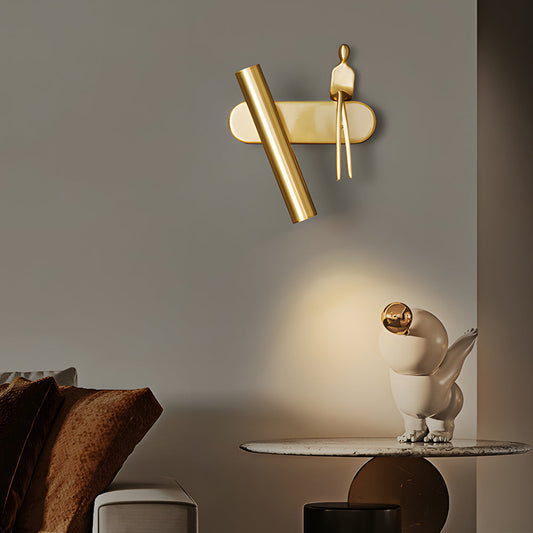 Brass Villain Wall Lamp - 1-Light Slender Adjustable LED Wall Spotlight - Lighting > Wall Lights > Wall sconces - DINIBLO 