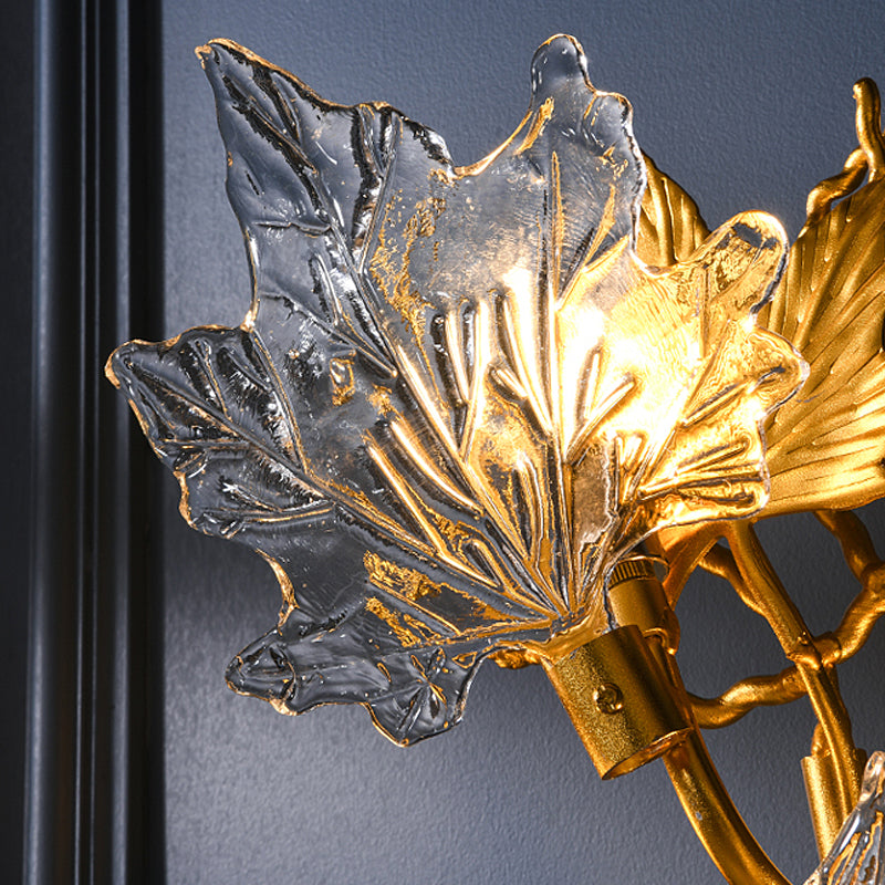 Maple Leaves Glass Three Step Dimming Artistic Luxury Postmodern Wall Lamp - Lighting > Wall Lights > Wall sconces - DINIBLO 