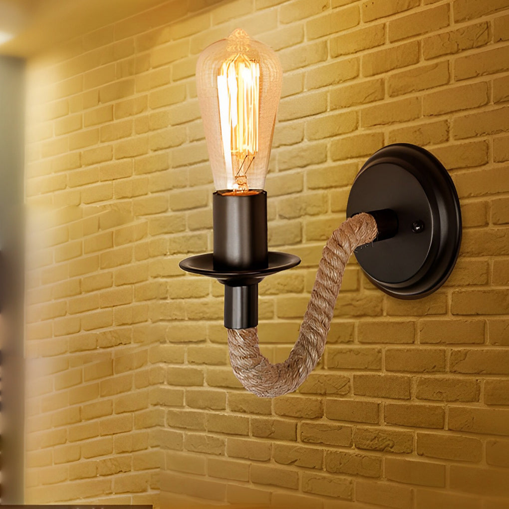 Creative Iron Rope Retro Industrial Style Wall Lamp Wall Lights Fixture - Lighting > Wall Lights > Wall sconces - DINIBLO 