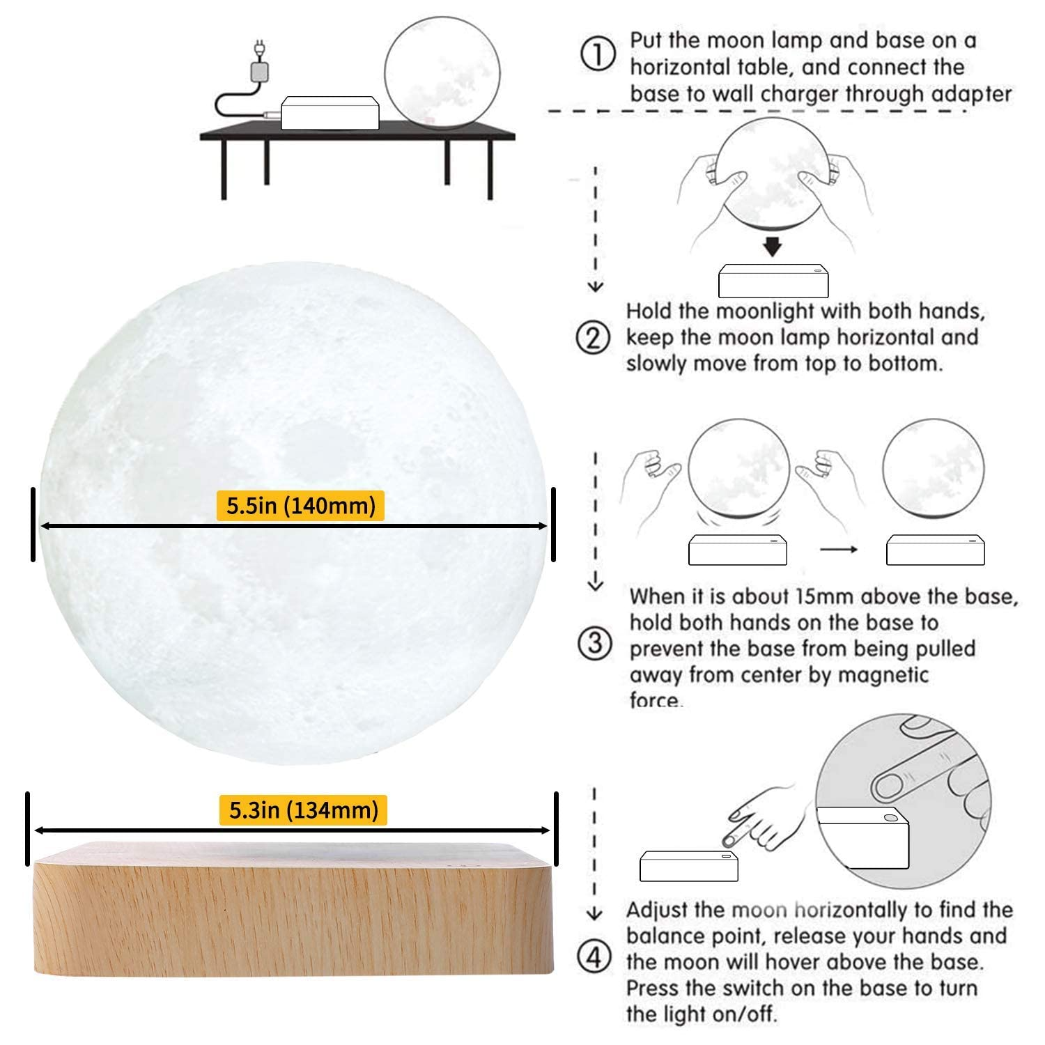 Levitating Moon Lamp - Levitating Moon Lamp - DINIBLO 