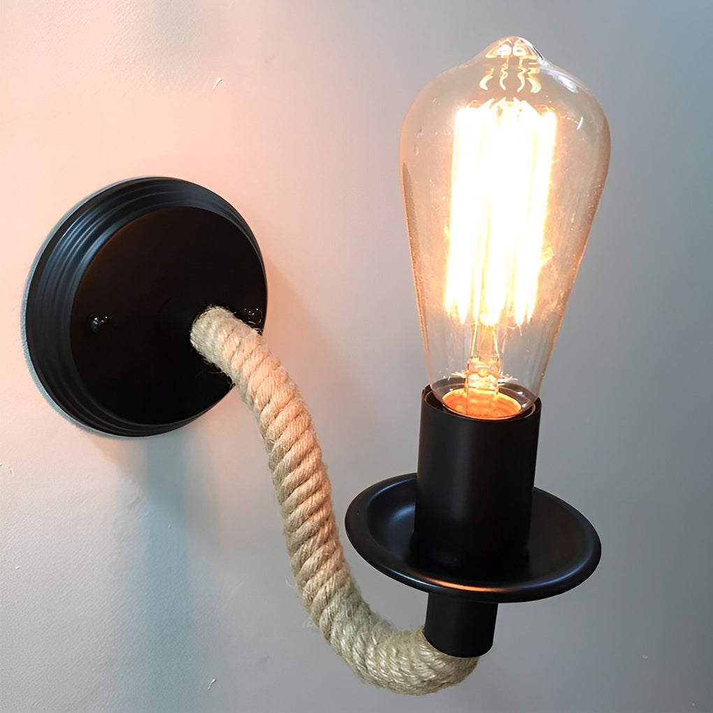 Creative Iron Rope Retro Industrial Style Wall Lamp Wall Lights Fixture - Lighting > Wall Lights > Wall sconces - DINIBLO 