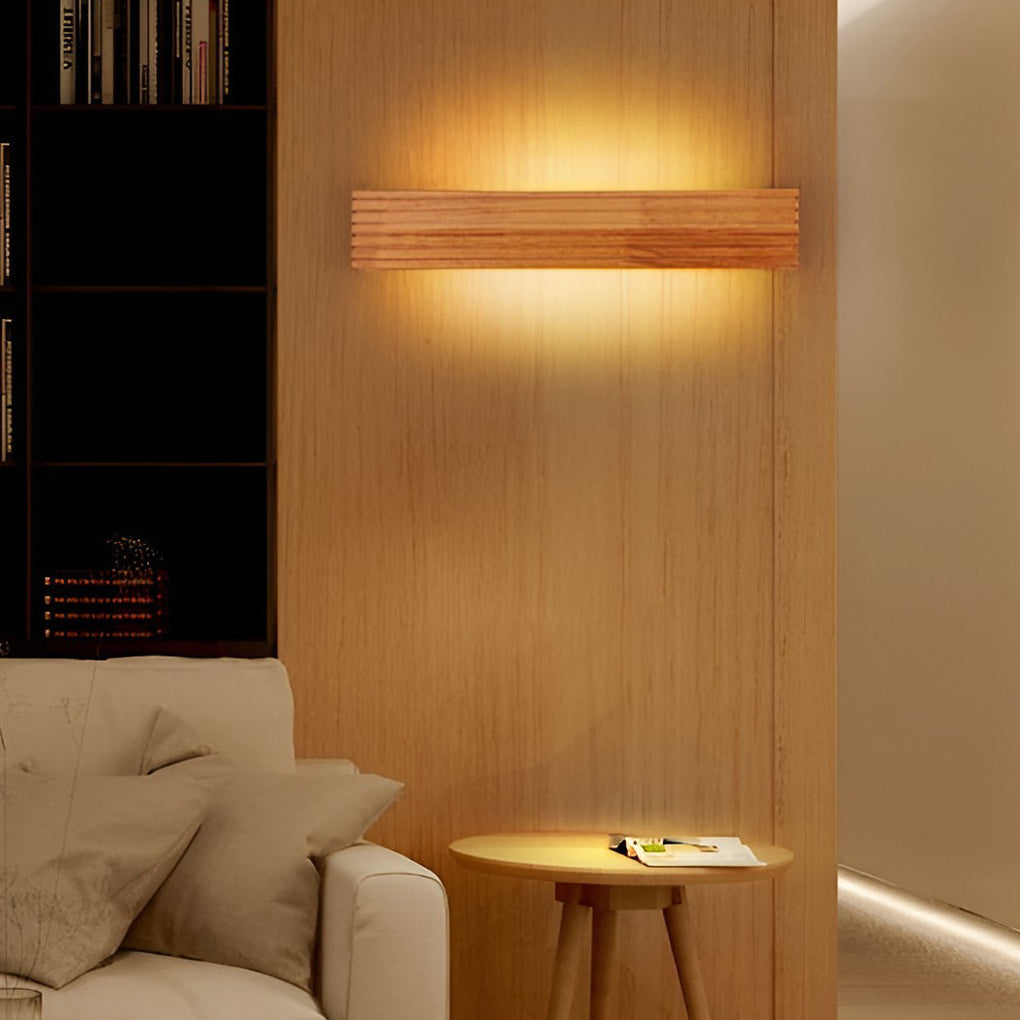 Wood Rectangular Waterproof LED Nordic Wall Sconce Lighting Mirror Light - Lighting > Wall Lights > LED Wall Lights - DINIBLO 