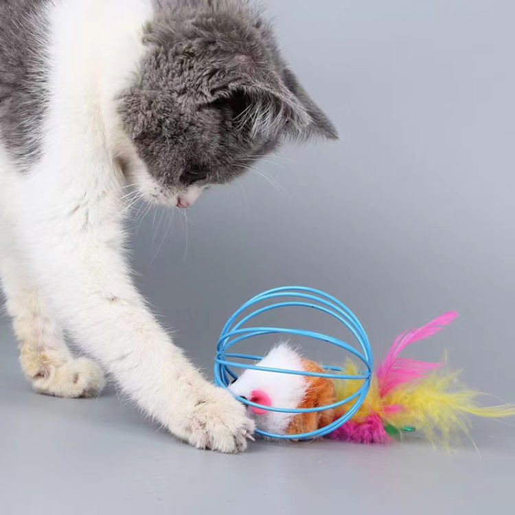 Cats Mouse Feather Ball Toys - Cat Toys - DINIBLO 