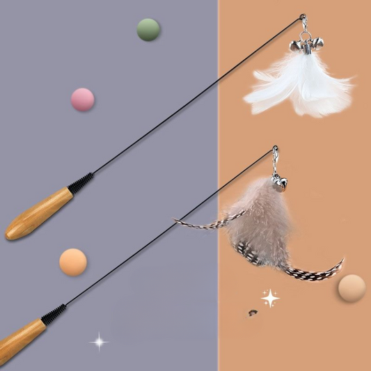 Cat Feather Teaser Wand Toys - Cat Toys - DINIBLO 