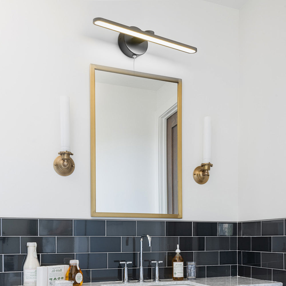 15.74'' Modern LED Linear Vanity Lights with Pull Rope Switch - Bathroom Lighting in Black/Bronze - Lighting > Wall Lights > Picture Lights - DINIBLO 