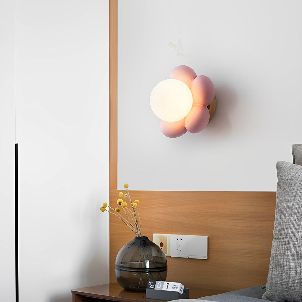 Cute Flower Creative Nordic Wall Lamp Bedroom Wall Sconces Lighting - Lighting > Wall Lights > Wall sconces - DINIBLO 