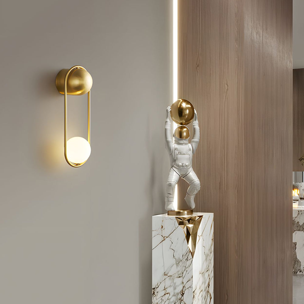 Mila Wall Sconce 1-light Glass Globe Wall Light - Gold/Black - Lighting > Wall Lights > Wall sconces - DINIBLO 