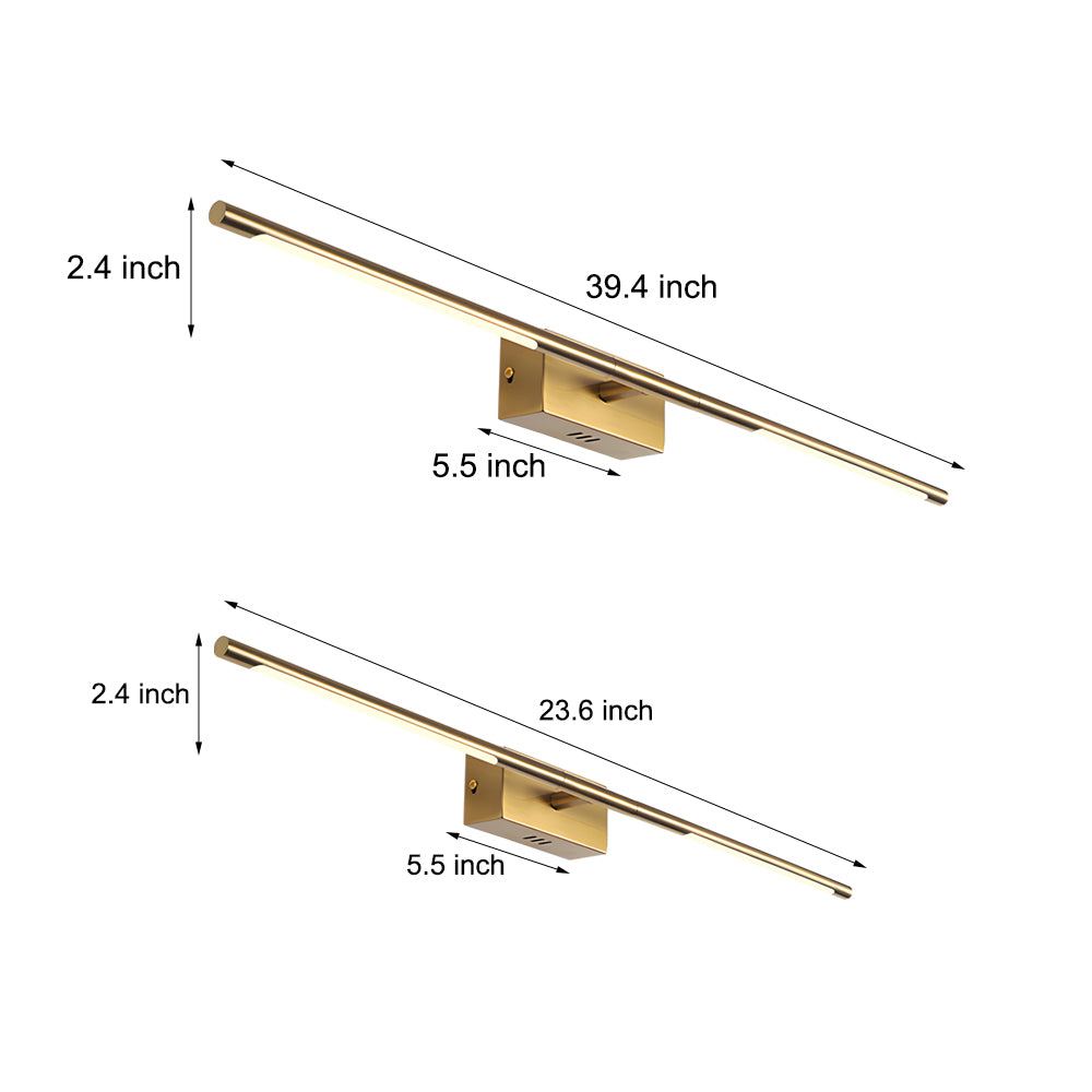 Efficient LED Vanity Light in Gold: 6W/10W, Warm White/White Light, Wall Mounted - Lighting > Wall Lights > Bathroom Vanity Lighting - DINIBLO 