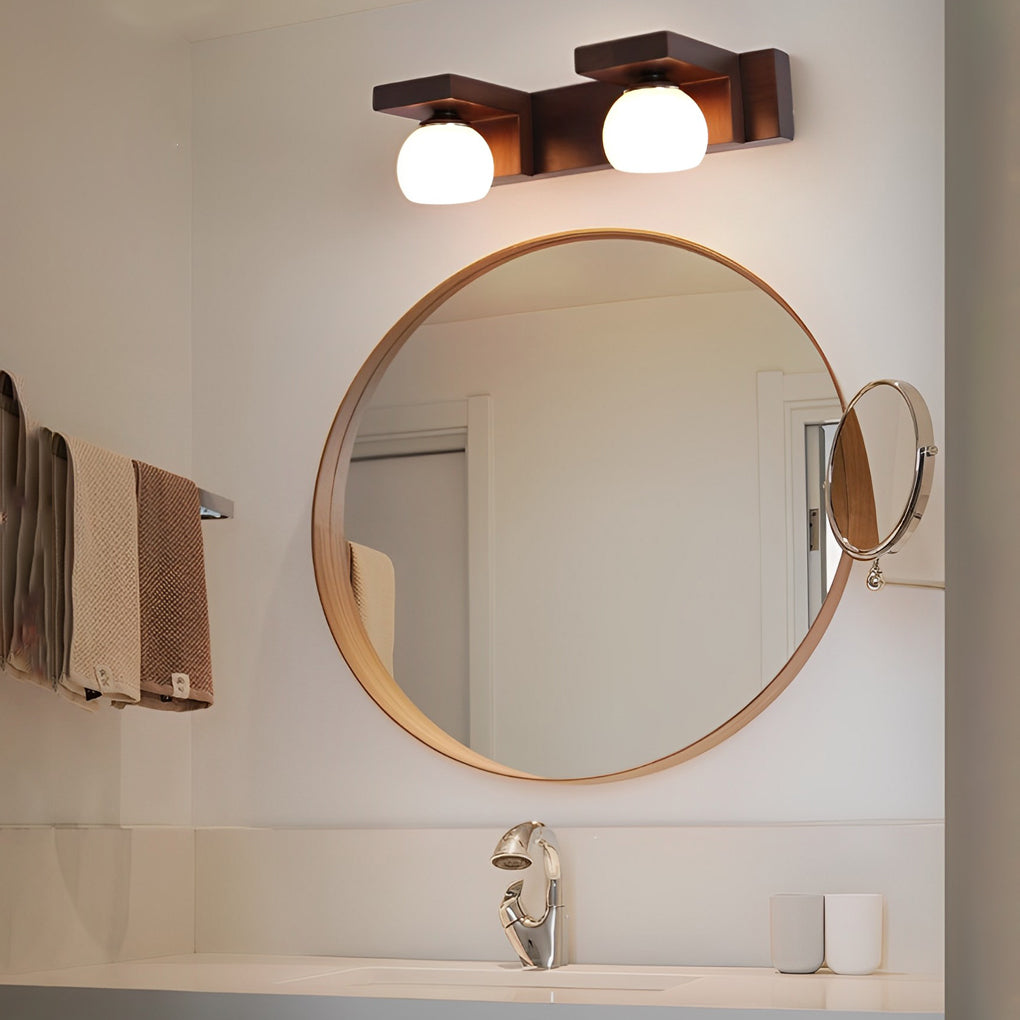 2/3 Lights Wood Adjustable Spotlights LED Vanity Light Mirror Bath Bar - Lighting > Wall Lights > Bathroom Vanity Lighting - DINIBLO 