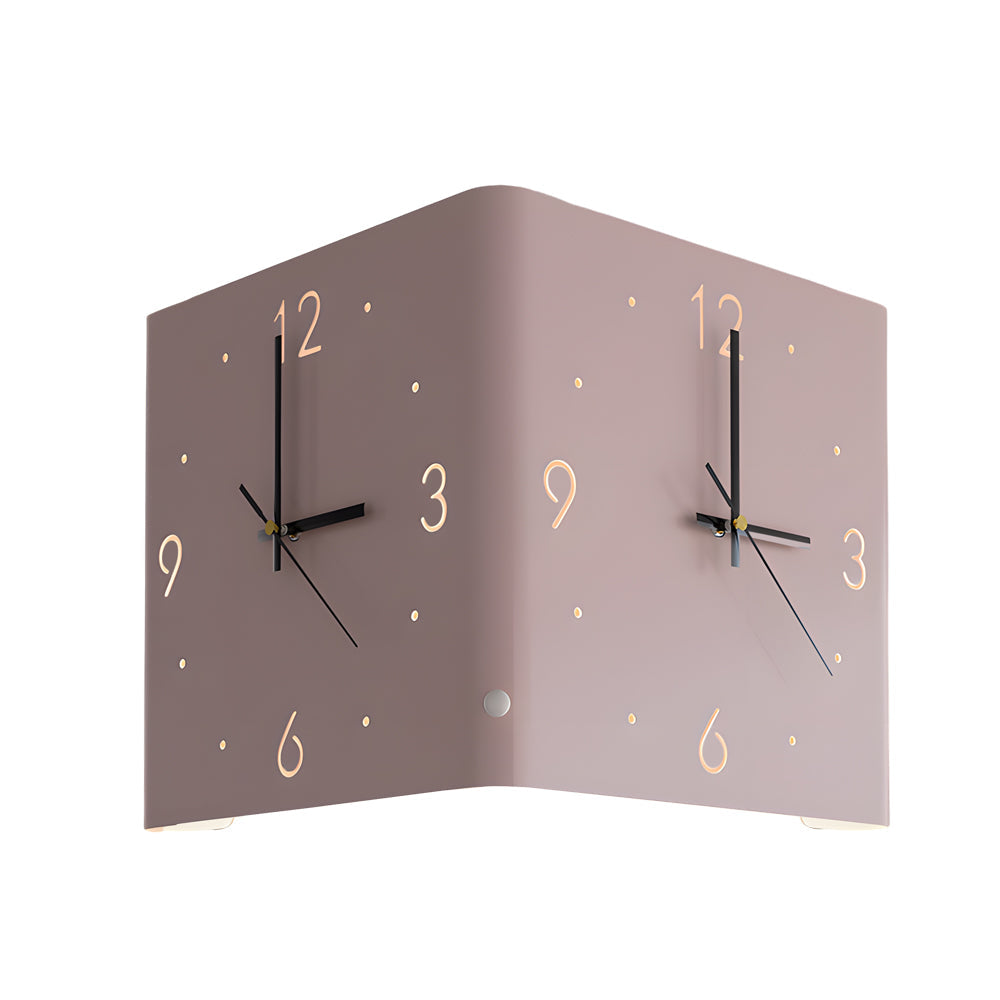 Mute USB Motion Sensor LED Foldable Double Sided Corner Wall Clock - Lighting > Wall Lights > Wall sconces - DINIBLO 