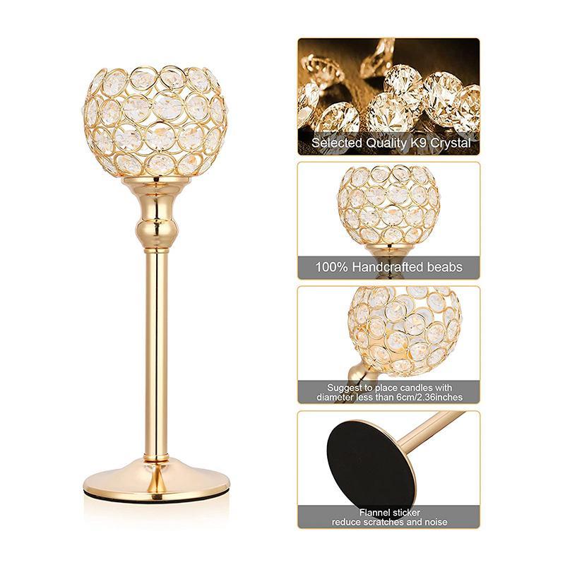 2-Piece Crystal Table Pineapple Candle Holder for Dining Christmas New Year - Home Decor > Candle holders & Lanterns > Candles & Candle holders - DINIBLO 