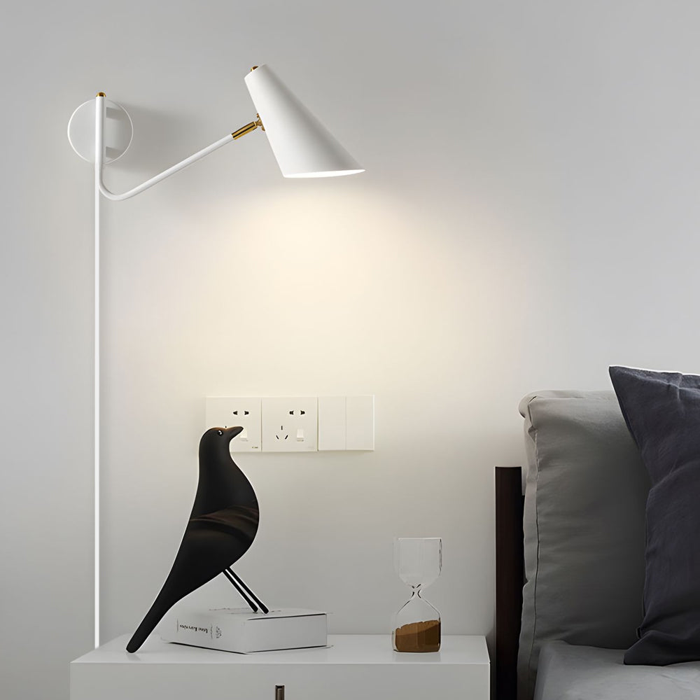 Modern Hoxton Hanging Wall Sconce with Conical Shade - 1-Light - Lighting > Wall Lights > Swing Arm Wall Sconces - DINIBLO 