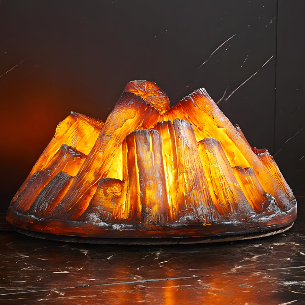 Decorative Resin Firewood Charcoal Pile Simulated Fireplace Flame Lamp - Lighting > Wall Lights > Electric Fireplace Lights - DINIBLO 