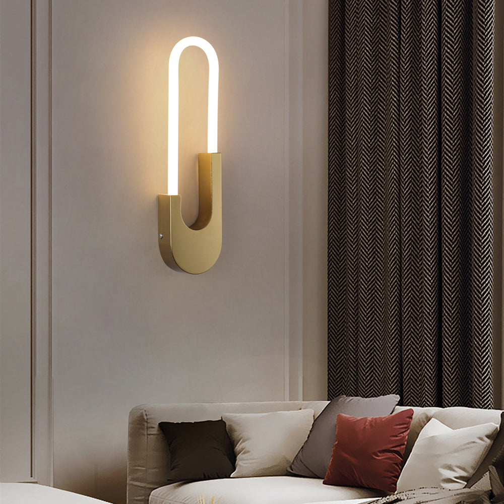 Modern Indoor Oval LED Wall Sconces - 16'' H, Gold/Black - Lighting > Wall Lights > Wall sconces - DINIBLO 