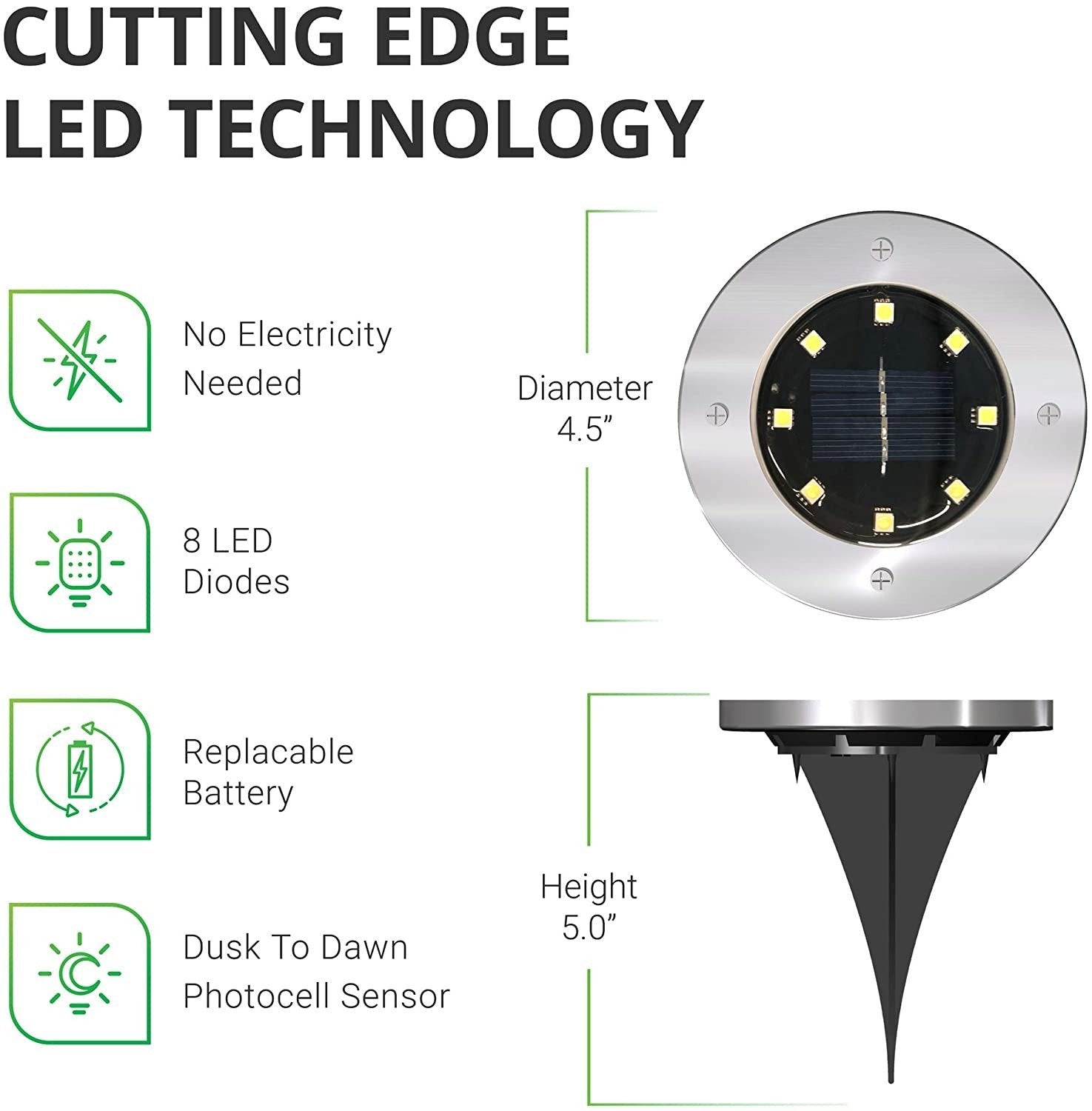 Solar LED Inground Disk Lights - Tennis Balls - DINIBLO 