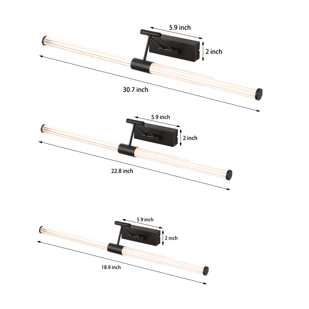 Foldable Metallic Acrylic Strip LED Vanity Light with Two Adjustable Joints - Lighting > Wall Lights > Bathroom Vanity Lighting - DINIBLO 