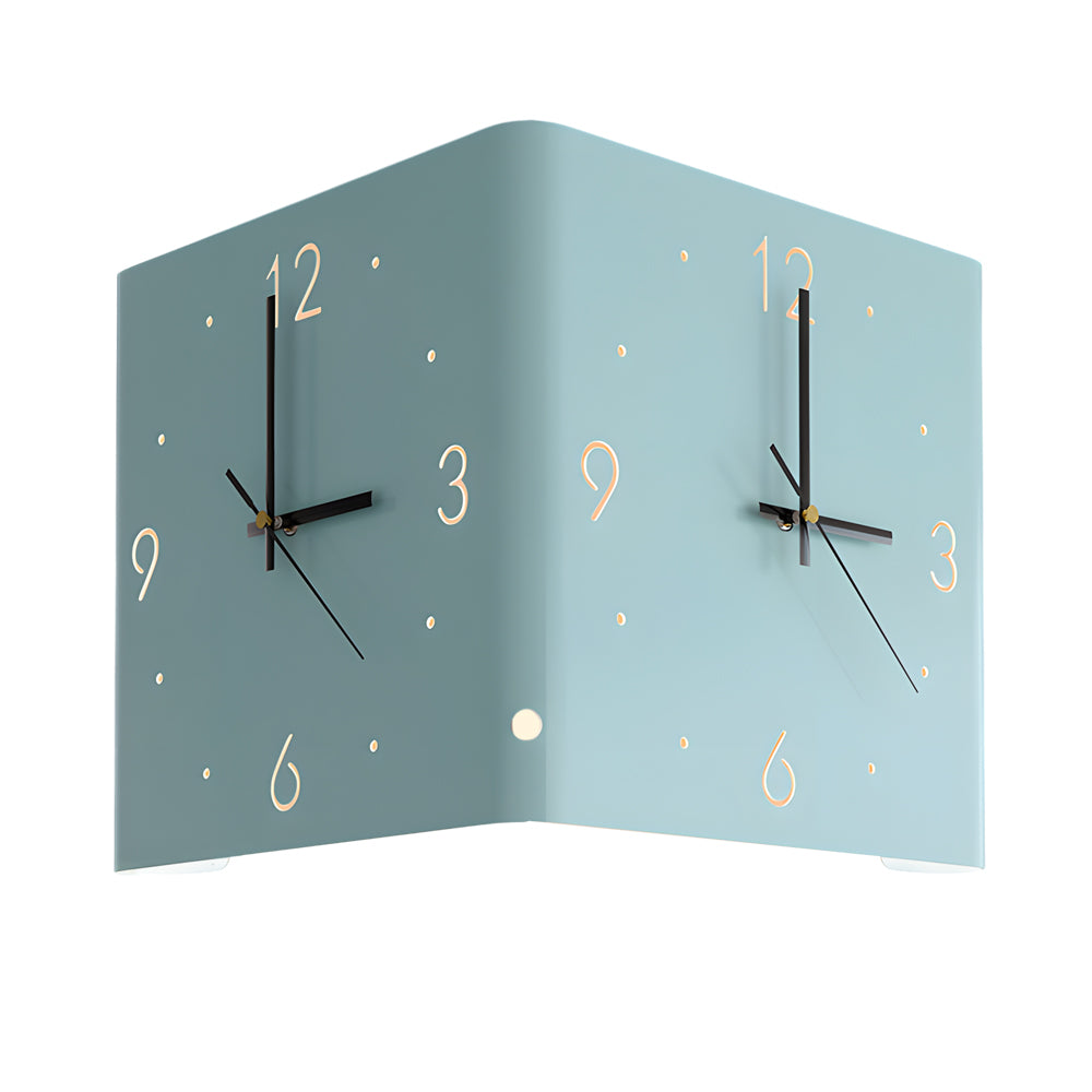 Mute USB Motion Sensor LED Foldable Double Sided Corner Wall Clock - Lighting > Wall Lights > Wall sconces - DINIBLO 