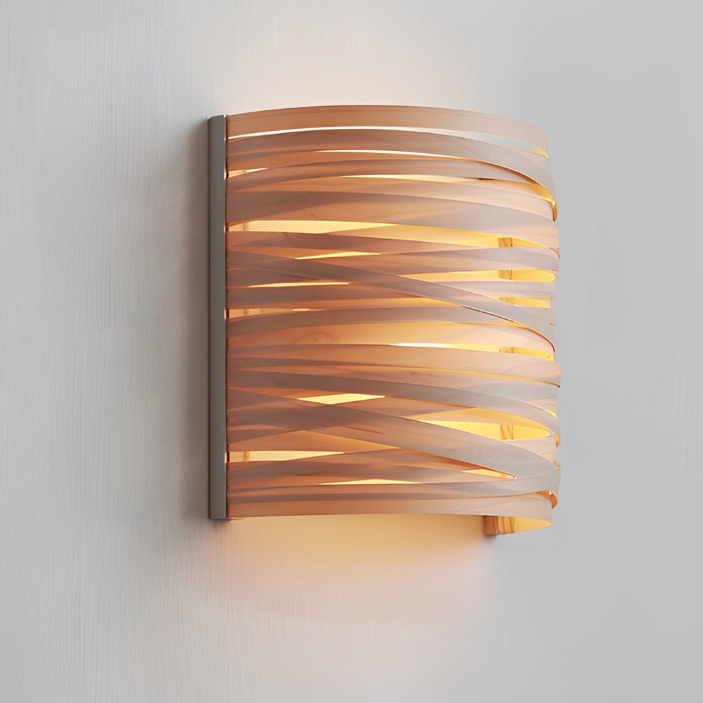 Semi-cylindrical Handmade Wood Decorative Modern Wall Lamp Atmosphere Light - Lighting > Wall Lights > Wall sconces - DINIBLO 