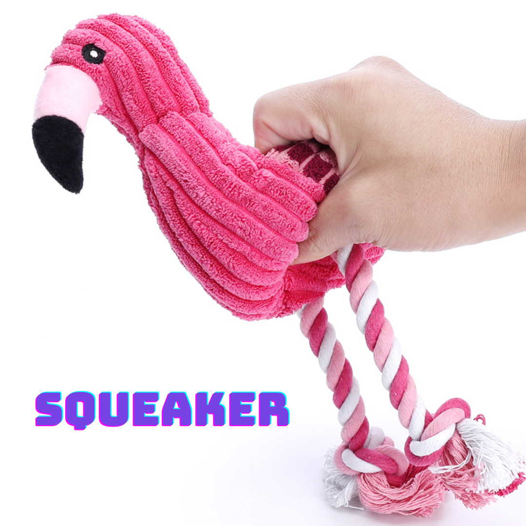 Squeaker Plush Dog Toys Flamingo - Dog Toys - DINIBLO 