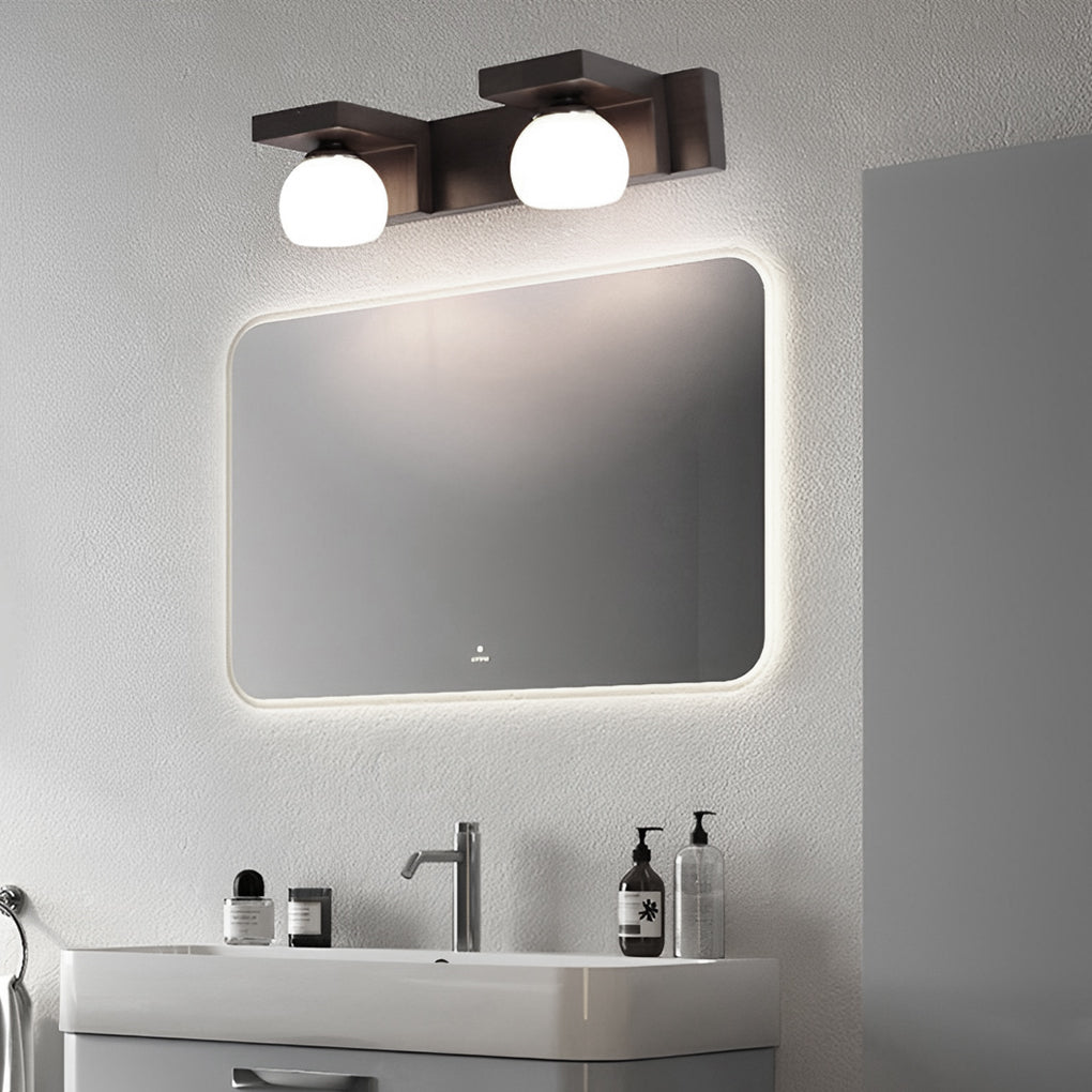 2/3 Lights Wood Adjustable Spotlights LED Vanity Light Mirror Bath Bar - Lighting > Wall Lights > Bathroom Vanity Lighting - DINIBLO 