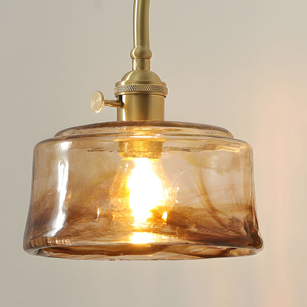 1 Head Vintage Brass Wall Light Glass Shade High Arm Wall Lamp - Lighting > Wall Lights > Wall sconces - DINIBLO 