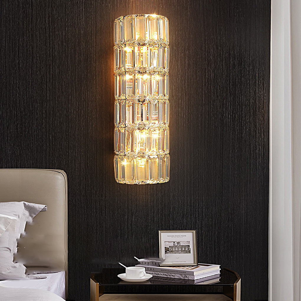 Round Rectangular Luxury Crystal Three Step Dimming Modern Wall Lamp - Lighting > Wall Lights > Wall sconces - DINIBLO 