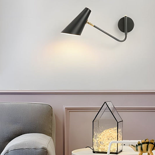 Modern Hoxton Hanging Wall Sconce with Conical Shade - 1-Light - Lighting > Wall Lights > Swing Arm Wall Sconces - DINIBLO 