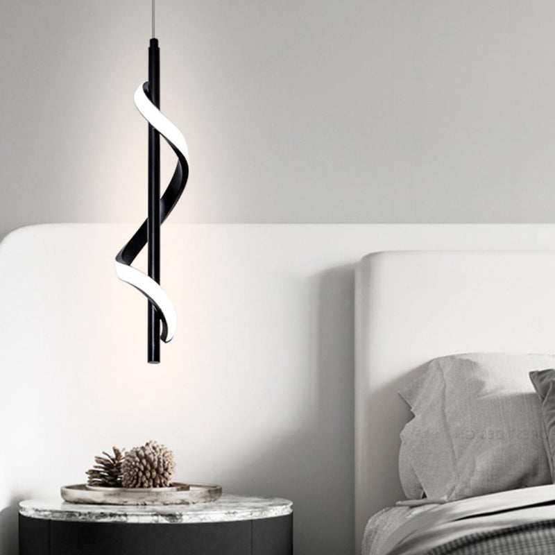 Spiral Strips Three Step Dimming LED Black Modern Wall Lamp Pendant Lights - Lighting > Ceiling lights > Pendant lighting - DINIBLO 