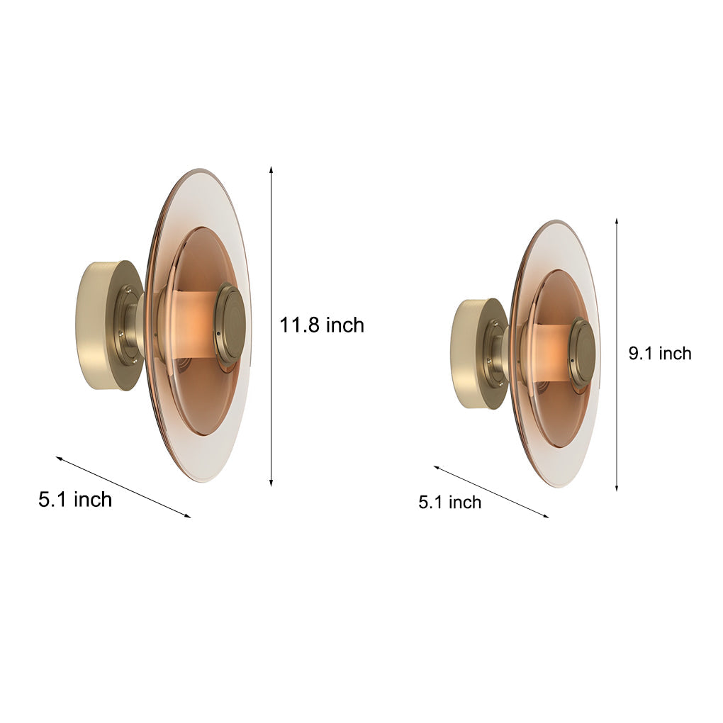 Double Layer Round Glass Electroplated Metal LED Nordic Wall Lights - Lighting > Wall Lights > Wall sconces - DINIBLO 