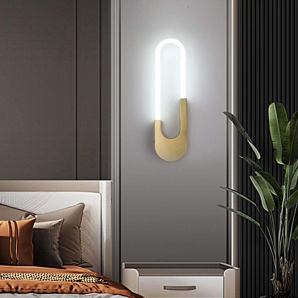 Modern Indoor Oval LED Wall Sconces - 16'' H, Gold/Black - Lighting > Wall Lights > Wall sconces - DINIBLO 