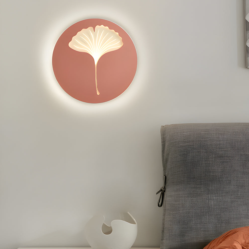 Round Ginkgo Leaf LED 3 Step Dimming Wall Sconce Lighting Wall Lamp - Lighting > Wall Lights > Wall sconces - DINIBLO 