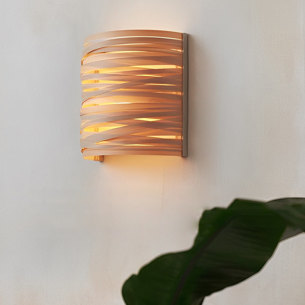 Semi-cylindrical Handmade Wood Decorative Modern Wall Lamp Atmosphere Light - Lighting > Wall Lights > Wall sconces - DINIBLO 