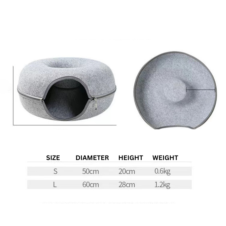 Felt Cat Donut Tunnel Bed - Cat Beds - DINIBLO 