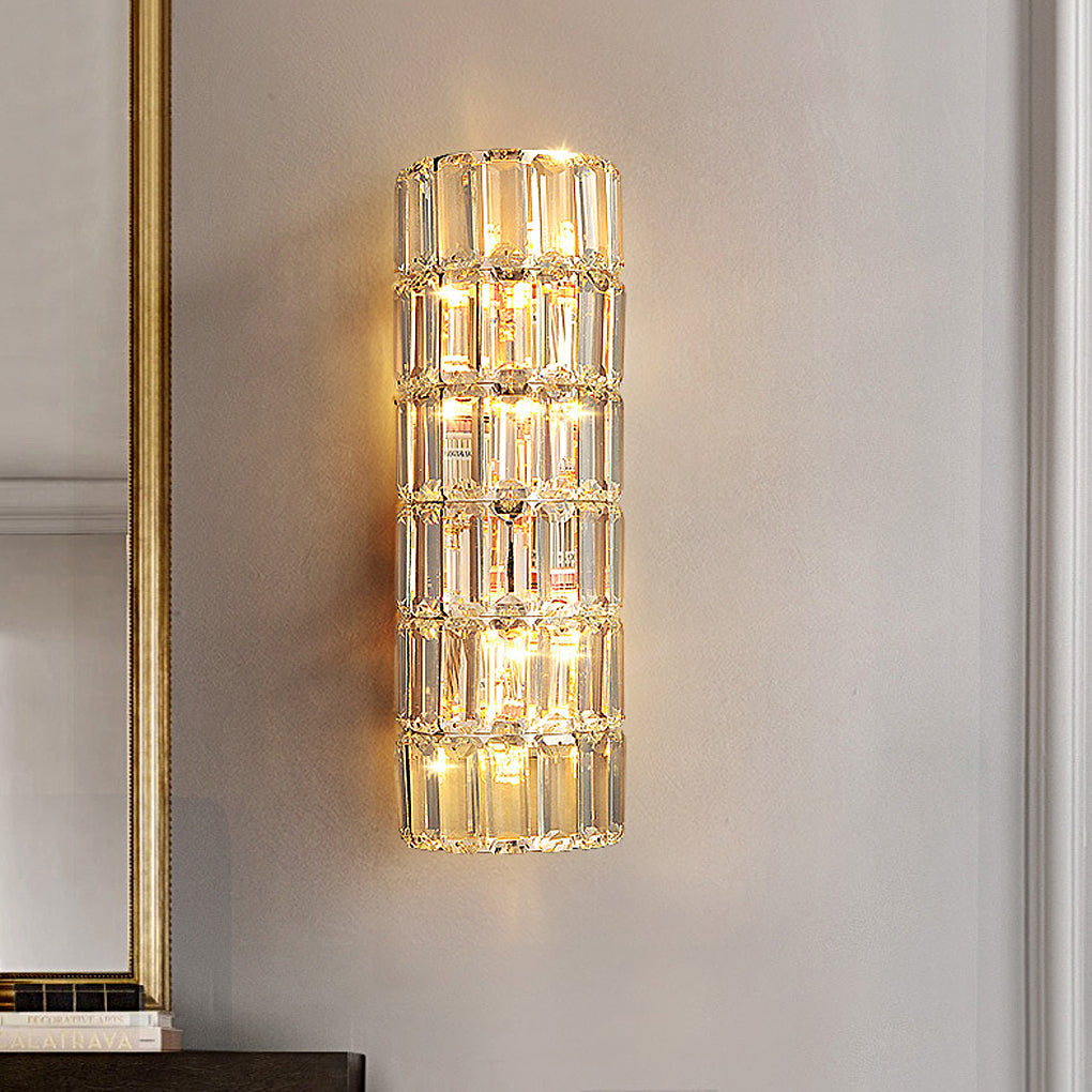 Round Rectangular Luxury Crystal Three Step Dimming Modern Wall Lamp - Lighting > Wall Lights > Wall sconces - DINIBLO 