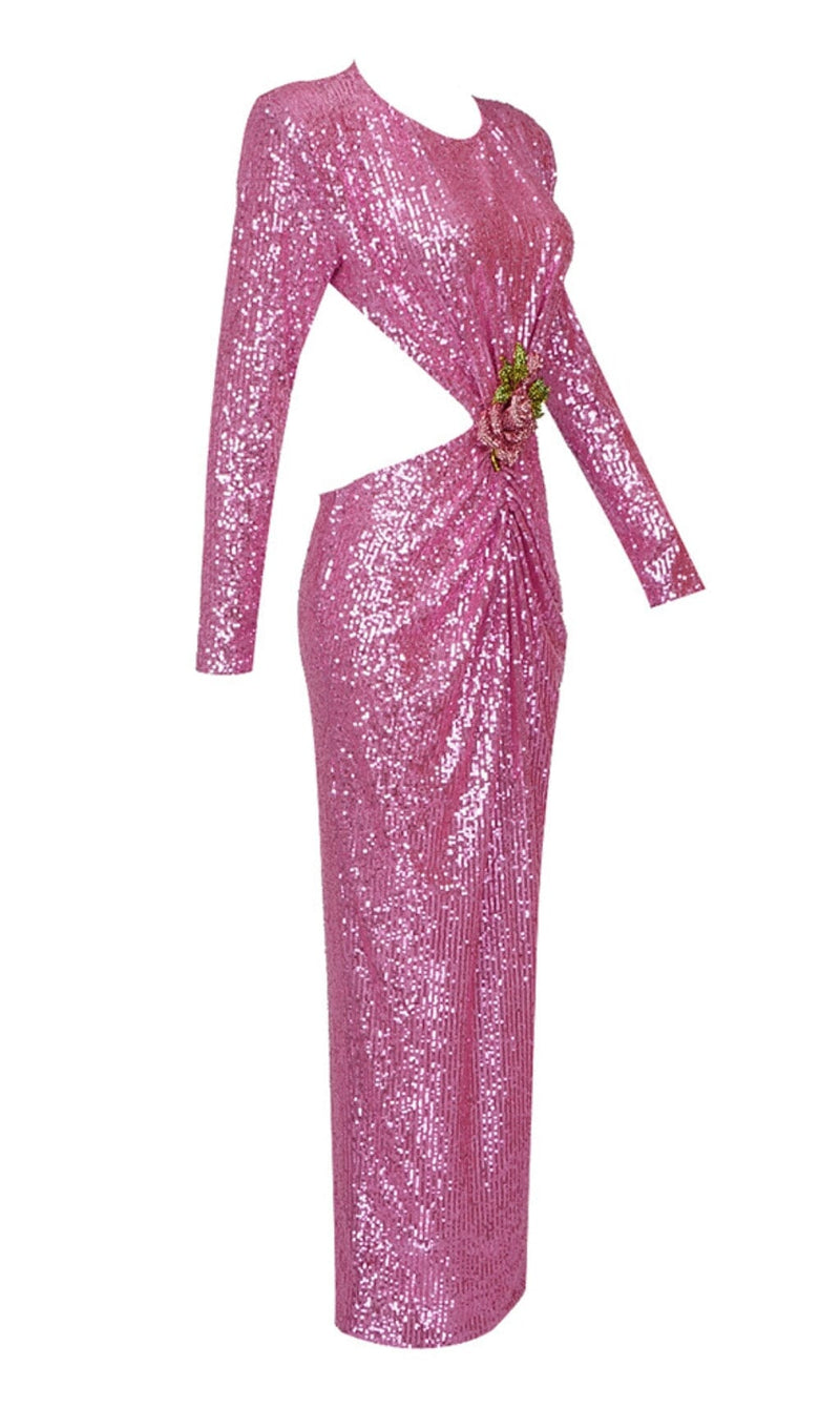 Pink Sequin Long Dress -  - DINIBLO 