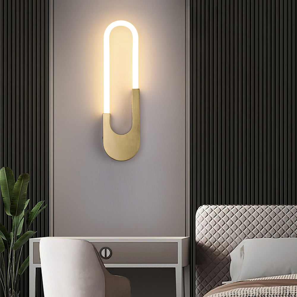 Modern Indoor Oval LED Wall Sconces - 16'' H, Gold/Black - Lighting > Wall Lights > Wall sconces - DINIBLO 