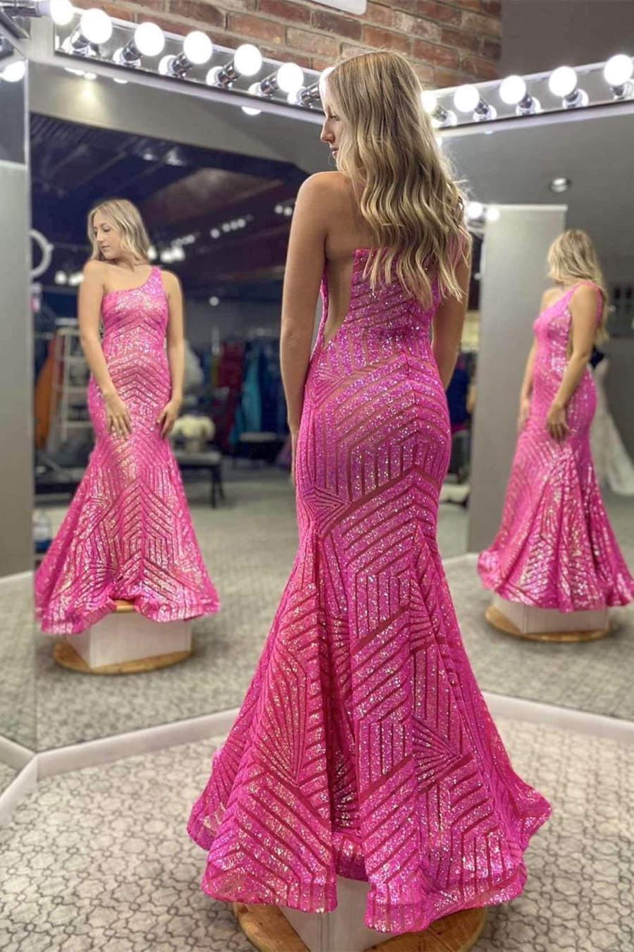 Yaretzi |Mermaid Unique One Shoulder Sequins Prom Dress - Prom Dress - DINIBLO 