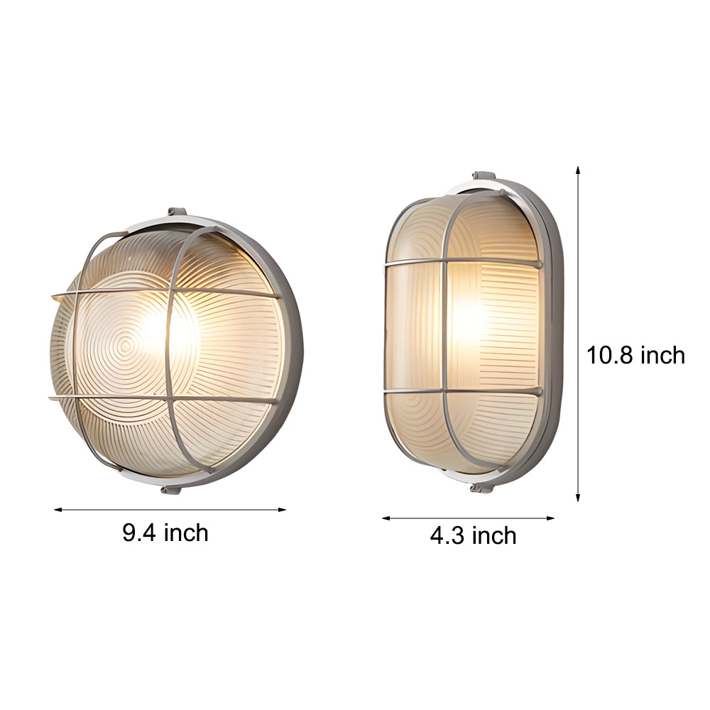 1-Light Retro Industrial Oval/Round Outdoor Wall Lights Wall Lamp - Lighting > Wall Lights > Wall sconces - DINIBLO 