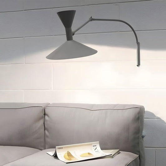 Marseille Swing Arm Wall Lamp Modern Wall Light in White/Black/Gray - Lighting > Wall Lights > Swing Arm Wall Sconces - DINIBLO 