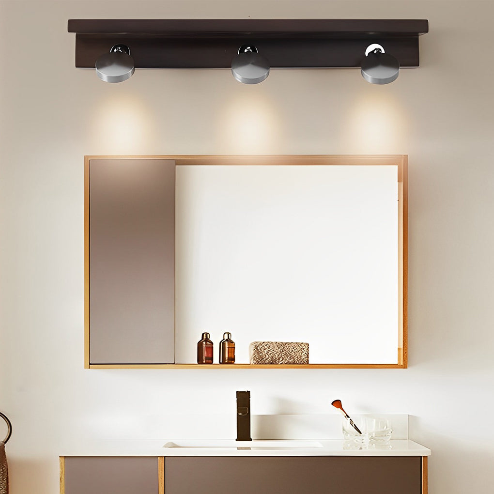 2/3 Lights Wood Adjustable Spotlights LED Vanity Light Mirror Bath Bar - Lighting > Wall Lights > Bathroom Vanity Lighting - DINIBLO 