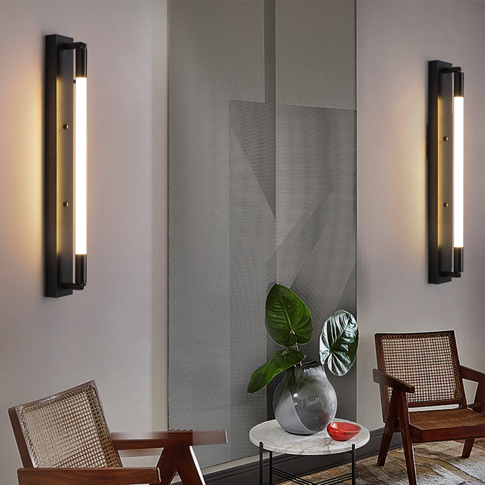 19.68'' Acrylic Tube 1-Light LED Wall Lights Indoor - Black/Gold/Chrome Base - Lighting > Wall Lights > LED Wall Lights - DINIBLO 