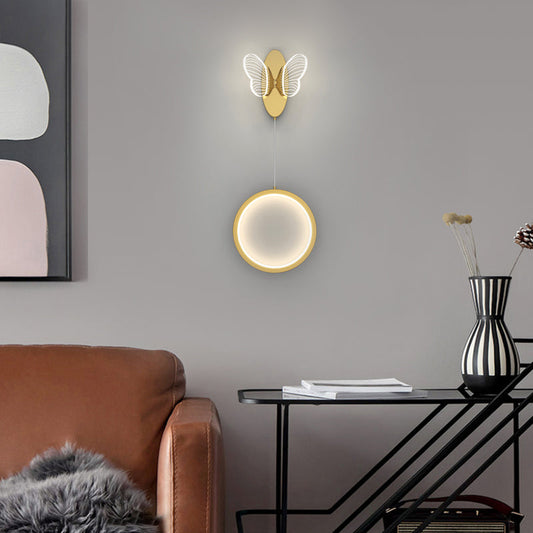 Oval Round Butterflies Three Step Dimming Modern LED Wall Lights Fixture - Lighting > Wall Lights > Wall sconces - DINIBLO 