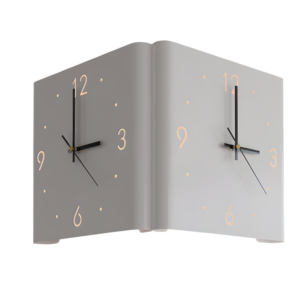 Mute USB Motion Sensor LED Foldable Double Sided Corner Wall Clock - Lighting > Wall Lights > Wall sconces - DINIBLO 