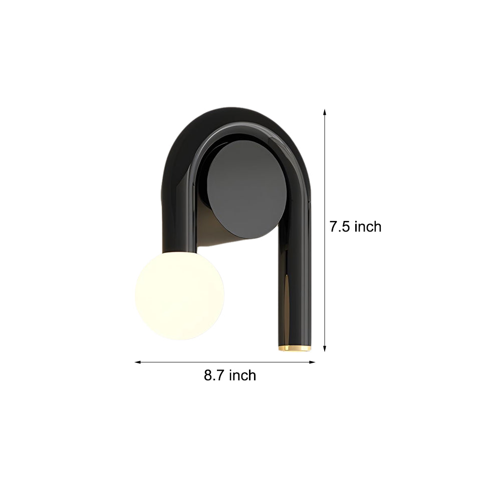 2-Light Arched Iron U-shaped Line Wall Sconce LED Matte Black Bathroom Vanity Lights - Lighting > Wall Lights > Wall sconces - DINIBLO 