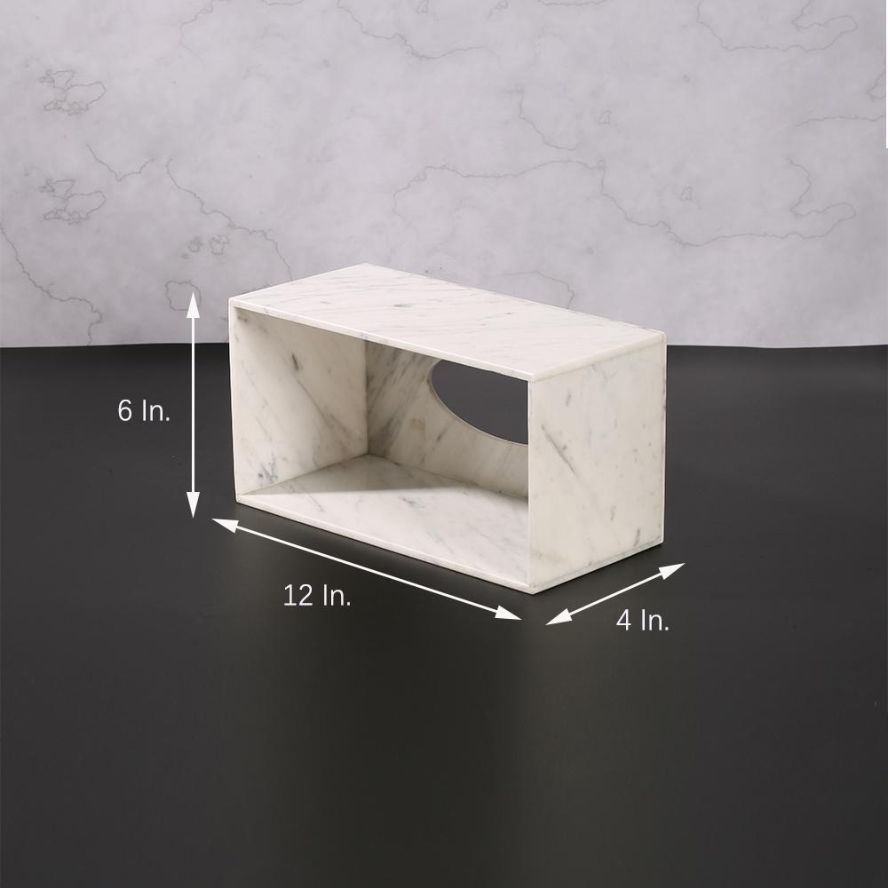 White Marble Tissue Holder Decorative Rectangular Tissue Box Holder - Home Decor > Storage Containers > Storage Trays - DINIBLO 