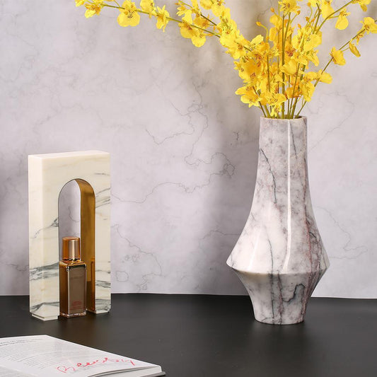 Marble Modern White Flower Vase Table Decorative Vases Small Plant Vase - Home Decor > Home Accessories > Vases - DINIBLO 