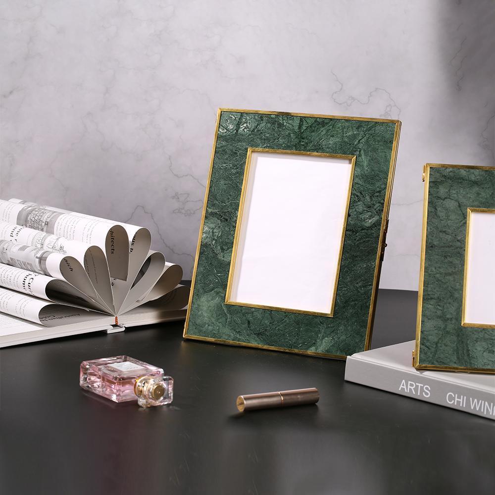 8'' x 8'' Vintage Personalized Marble Picture Frames Set of 2 - Home Decor > Home Accessories > Picture Frames - DINIBLO 